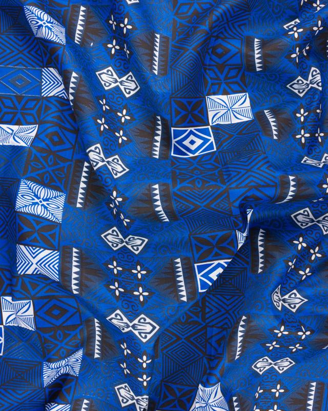 Tissu Polynésien FARE Bleu - Tissushop
